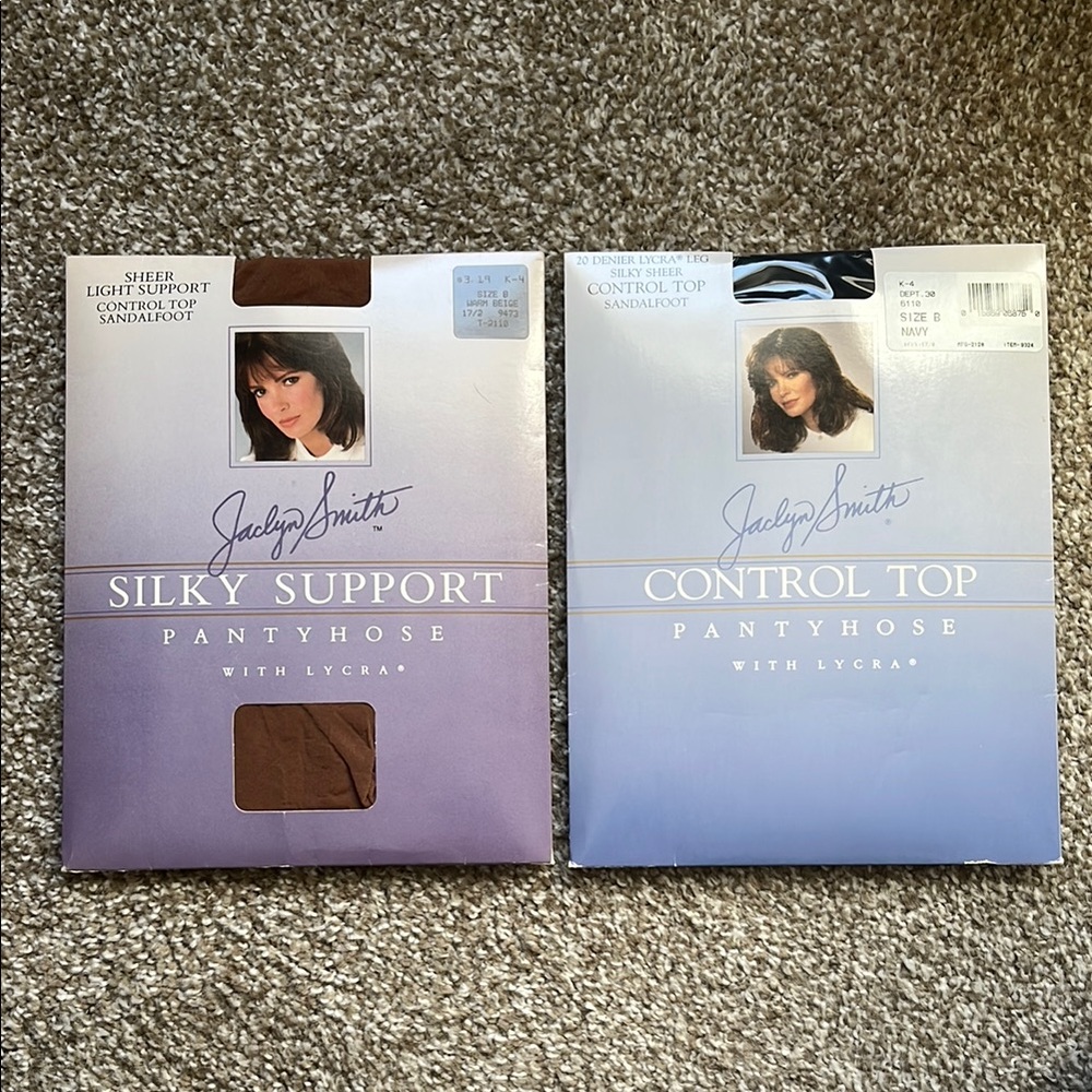 Jaclyn Smith Silky Support and Control Top Pantyhose - Set of 2